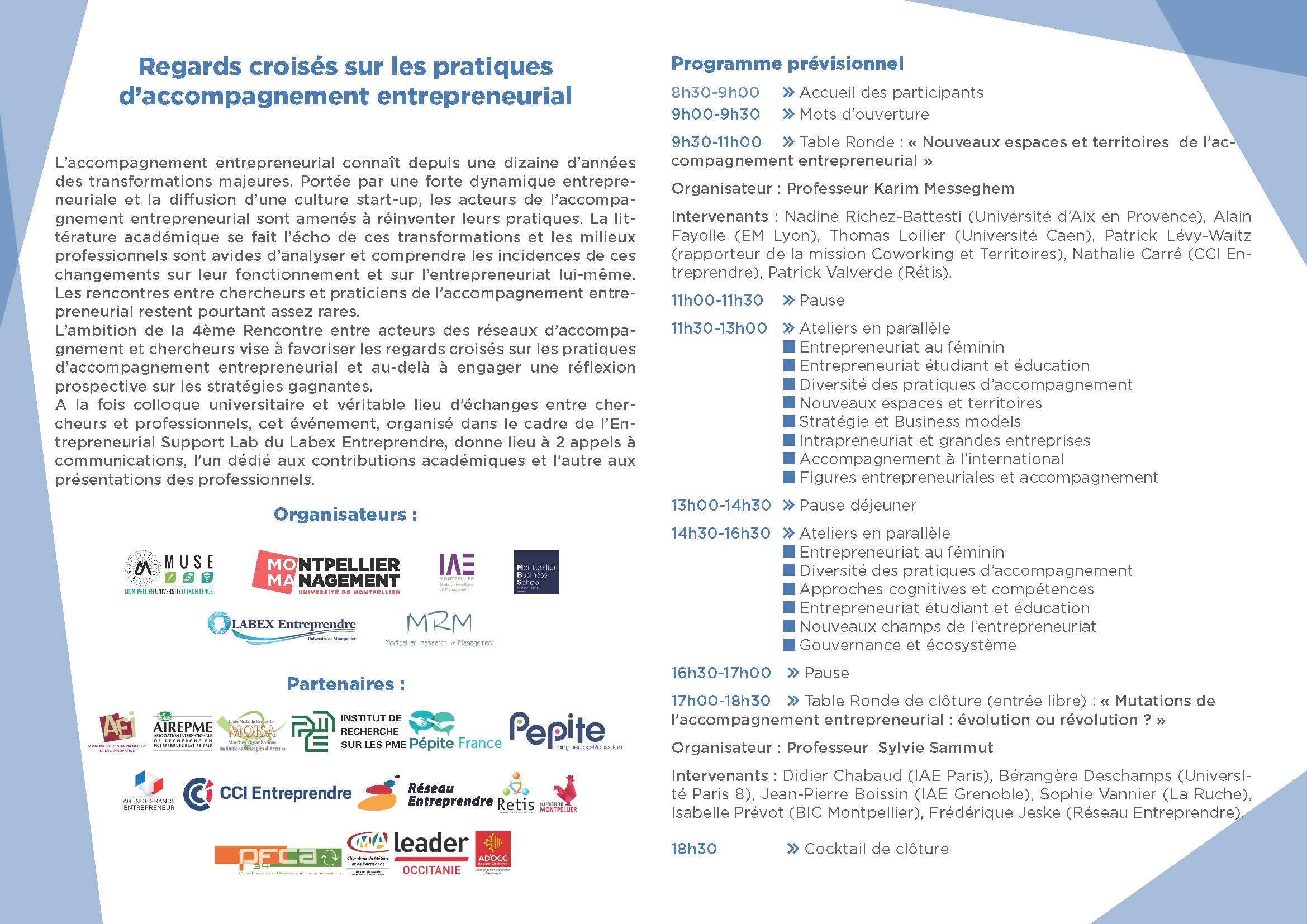 Entrepreneuriat-rencontre-2018_Montpellier-Management_Pré programme 1