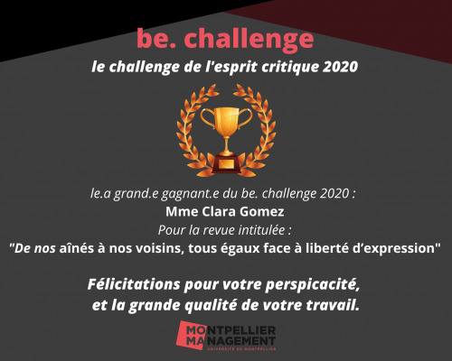 1-min Clara Gomez, grande gagnante du challenge Be.my media - Montpellier Management