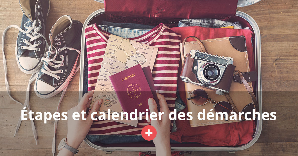 Etapes et calendrier des demarches - partir a l international